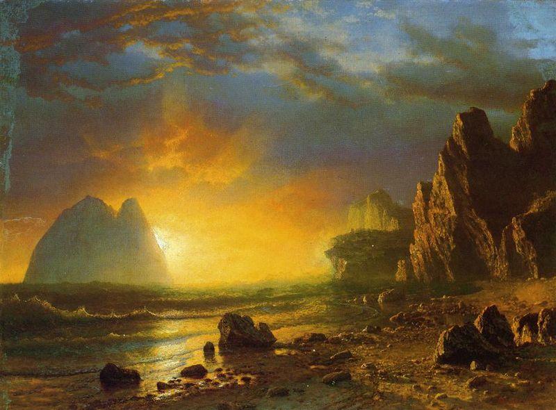 Albert Bierstadt Sunset on the Coast Germany oil painting art